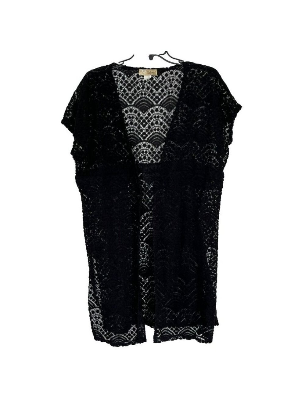 Womens Open Knit Duster sz 3X  Black Festival Whimsigoth Dark Fairy Grunge